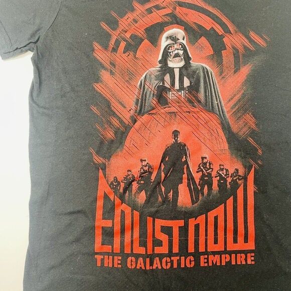 Darth Vader Glow In The Dark Star Wars T-Shirt Enlist Now The Galactic Empire SM - Picture 3 of 11